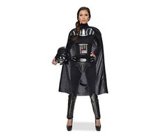 a woman dressed as darth vader from star wars