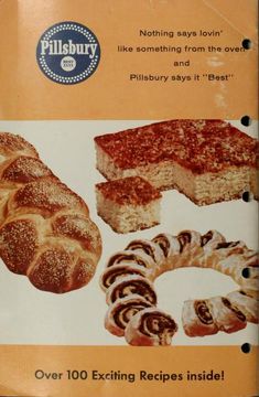 an advertisement for pillsbury breads with different types of pastries on it's front cover