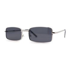 Achieve a subtle hipster look with these retro dad style narrow rectangle metal rim sunglasses. Unique retro sizing silhouettes will nicely compliment the vintage minimal look. Made with 100% UV400 polycarbonate lenses on a metal frame. Must have for this season! (ss4755) Size: 5 9/16" (142mm) x 1 5/16" (34mm).  Color: Black.  Gender: male.  Age Group: adult. Dad Sunglasses, Sunglasses Unique, Dad Style, Hipster Looks, Sunglasses Silver, Silver Sunglasses, Dad Fashion, Minimal Look, Rectangular Sunglasses