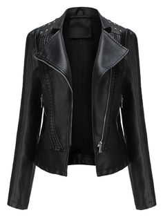 Black Leather, Faux Leather, Leather Jacket, Zipper, Leather, Black