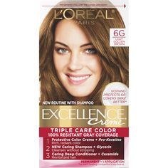 PRICES MAY VARY. Hair Color for Gray Hair Coverage: L'Oreal Paris Excellence Creme Permanent Hair Dye offers 100 percent gray coverage for all hair types, even on the most stubborn grays. Exclusive non-drip creme formula for gorgeous hair color from root to tip Your Excellence Just Got Better: New Triple Care Color Routine protects hair before, during, and after coloring for up to 8 weeks with a combination of ceramide, pro-keratine, and glycerin for rich color and revitalized hair. New look sam Milk Chocolate Hair Color, Milk Chocolate Hair, Light Golden Brown Hair Color, Loreal Hair Color Chart, Light Golden Brown Hair, Loreal Hair Color, Golden Brown Hair Color, Loreal Hair, Grey Hair Coverage