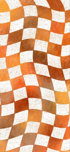 an orange and white checkerboard pattern is shown in this image, it appears to be painted with acrylic paint