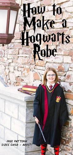 Harry Potter Robe Pattern, Robe Pattern Free, Robes Harry Potter, Harry Potter Cape, Harry Potter Kids Costume, Harry Potter Cloak, Harry Potter Dress Up, Hogwarts Costume, Hermione Costume