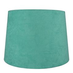 a green lamp shade on a white background