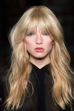 Long Hair Ideas: Cute Ways to Fake a Big Hair Change With Long Hair | StyleCaster Long Shaggy Haircuts, Shaggy Layered Haircut, Long Shag Haircut, Blonde Hair With Bangs, Shaggy Haircuts, Long Hair With Bangs, Long Blonde, Rock Chic, Long Blonde Hair