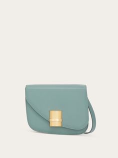 Fiamma crossbody bag (S) - Handbags - Women - Salvatore Ferragamo CA Ferragamo Handbags, Green Handbag, Bag Collection, Final Touch, Green Bag, Classic Silhouette, Cross Body Bag, Blue Bags