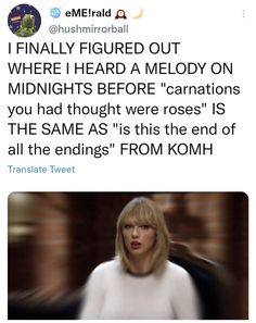 taylor swift tweets about her new album'when i heard a melody on midnights before canyons, you had thought we roses is the same as