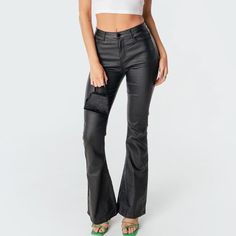 Edikted Luna Faux Leather Flare Jeans Large Black New To Poshmark? Use My Code: Mengliish To Sign Up And Get $10 Off Your First Purchase Flared Jeans Polyester, Rayon, Spandex Faux Leather Model Wears Size S Model Height Is 5'6 Item Care: Wash With Similar Color Brand New Without Tags Tiktok Viral Pants Revolve Pacsun Garage Zara Mob Wife Aesthetic Lace Up Leather Pants Animal Print Moto Grunge Lace Up Leather Pants, Mob Wife Aesthetic, Jeans Large, Wife Aesthetic, Jean Large, Mob Wife, Tiktok Viral, Mob Wives, Flared Jeans