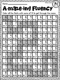 a printable worksheet to help students learn how to solve the missing numbers