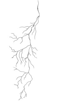 a black and white drawing of a lightning strike