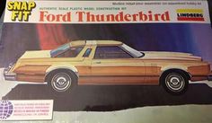 an advertisement for the ford thunderbird model car, with it's hood up