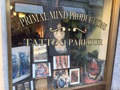 Window Tattoo, Tattoo Parlors, Window Displays, Tattoo Shop, Window Display, Gallery Wall, Tattoos, Frame, Wall