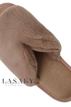 Lasaky - Premium Winter Fleece-Lined Slippers Featuring Luxurious Plush Cuffing for Enhanced Warmth Shoe Insoles, Fashion Boutique, High School, Slippers, Solid Color, Women Shoes, Leather, Color