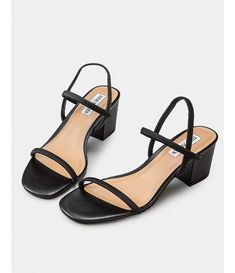 Inessa Sandal Short Sandal Heels, Low Sandal Heels, Cute Simple Heels, Short Heels Sandals, Small Heels For Prom, Simple Heels Short, Prom Heels Short, Cute Low Heels, Elegant Black Sandals With Adjustable Straps