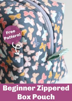 the beginner zippered box pouch sewing pattern