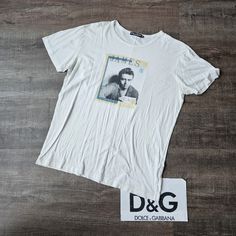 James Dean Short Sleeve Tshirt By Designer Dolce And Gabbana In Good Condition. No Stains. Little Signs Of Wear. See Photos For Details. Size 54. Vintage Dolce And Gabbana Top, Gucci White Graphic Print T-shirt, Dolce And Gabbana Shirt, Dolce And Gabbana Shirts, Luxury Skull Print T-shirt For Streetwear, Dolce And Gabbana Tshirt Men, James Dean, Tshirt Colors, Dolce And Gabbana