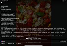 an image of a website page with food items on the screen and in the bottom right corner