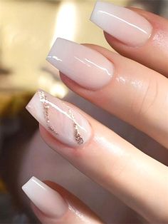 coffin nails tips Vintage Wedding Nails, Elegant Bridal Nails, Gel Coffin, Coffin Nails Designs Summer, Baby Boomers Nails, Pink Coffin, Bridal Nail Art, Romantic Nails, Short Coffin