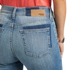 This relaxed, high-rise jean hugs in all the right places, giving you the look of a boyfriend jean with the comfortable, flattering fit. The shadow detail around the pockets adds a special touch. 10.7 oz ring-spun stretch denim Light wash Waistband that won't gap A seat that won't sag Relaxed fitting through thigh High rise Straight leg opening 95% Cotton, 4% Estrerell-P, 1% Lycra® Spandex Imported Style: 10039595 Medium Wash Rigid Denim Jeans With Hip Pockets, Urban Jeans With Pockets In Rigid Denim, Urban Rigid Denim Jeans With Pockets, Light Wash Rigid Denim Jeans With Pockets, Mens Jeans Pockets, High Rise Straight Leg Jeans, Non-stretch Medium Wash Jeans With Five Pockets, Jeans Ideas, Womens Denim