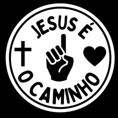 the jesus f o caminoo sticker is shown in white on a black background