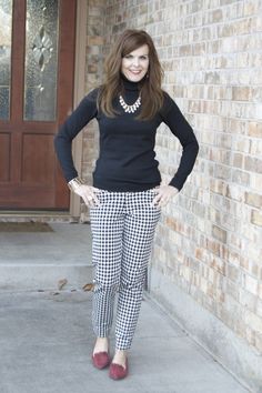 These Pants + Velvet Pixie Pants Outfit, New Hijab, Pixie Pants, Pinterest Closet, Black Turtleneck, Matches Fashion, Plaid Pants