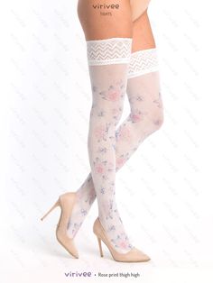 Pink Rose Printed Floral Thigh High Accessory for Brides | Etsy Elegant Fitted Knee-high Stockings, Elegant Knee-high Fitted Stockings, Feminine Fitted Thigh High Hosiery, Feminine Fitted Thigh-high Hosiery, Feminine Thigh High Stretch Stockings, Fitted White Feminine Legwear, Feminine Thigh-high Stretch Stockings, Fitted Feminine White Legwear, Elegant Fitted Stockings For Spring