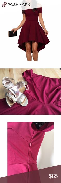 3x HP Off Shoulder Wine/Burgundy High Low Dress Flirty Favorites, Best in Boutiques & Statement Style Party Host Pick 🎉   Get ready for an all-eyes-on-you look with this very classy off-shoulder high-low dress!                                                     Small: Bust 34-36 Waist 27-29 Hip 49-51 Length 29-36  Medium: Bust 36-38 Waist 29-31 Hip 51-53 Length 30-37  Material: 95% Polyester + 5% Spandex Wash it by hand in 30-degree water, hang to dry in shade, prohibit bleaching. Color: "wine/red" Dresses High Low Wine Red Dresses, Dress Small Bust, Wine Colored Dresses, Wine Red Dress, Wine Dress, Red Dresses, Burgundy Wine, Wine Colored, All About Eyes