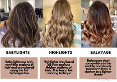 Partial Balayage For Light Brown Hair, Difference Between Babylights And Highlights, Foilyage Hair Vs Balayage, Baylage Hair Vs Highlights, Full Coverage Balayage, Sombre Vs Balayage, Balayage Partial Highlights, Low Lights Vs Balayage, Balayage Vs Ombre Vs Highlights