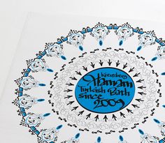 a blue and white poster with the words live in human since 2009 written on it