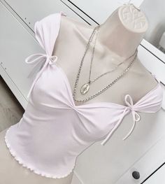 Cute Tops Pink, Cute Shirts Coquette, Crybabycore Outfits, Soft Y2k Outfits, Gyaru Pants, Coquette Accesorios, Tops With Bows, Coquette Summer Outfits, Pink Coquette Dress