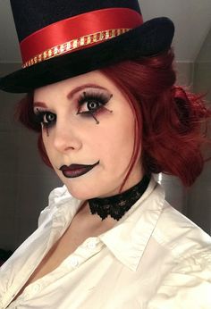 Circus Master Makeup, Ring Leader Costume Womens, Ring Leader Makeup, Ring Master Costume Womens, Ring Master Makeup, Female Ringmaster, Ringmaster Makeup, Circus Horror, Ring Leader Costume