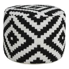 a black and white poufce on a white background