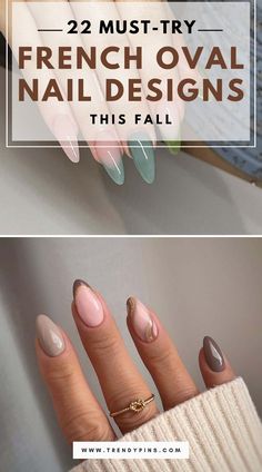 Discover the allure of French oval nail designs perfect for the fall season. These 22 stunning designs range from classic elegance to modern chic, promising to inspire your next manicure. Click to explore these captivating nail art ideas that will elevate your autumn style. Autumn Nails Oval, Oval Nail Designs, Nail Designs For Fall, Round Nail Designs, Oval Nail, French Tip Nail Designs, Fall Manicure, White French Tip