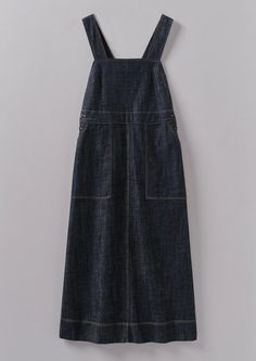 Indigo Denim Neat Shirt Dress | Indigo | TOAST Wool Pinafore Dress, Wild Mountain Thyme, March Fashion, Denim Pinafore Dress, Denim Pinafore, Fall Shows, Cotton Poplin Dress, Calf Sleeve, Blue Print Dress