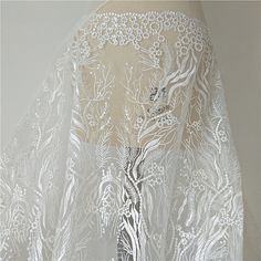 Vivid plant tulle lace fabric, exquisite grass flower gauze fabric, Mesh Lace Fabric, Wedding Dress Fabric. Wide : 130cm. Price is for 1 yard long. We will ship in 1 uncut pieces as long as more than 1 yard. I think it is perfect for wedding dress, bridal veils, jewelry design, fashion costume, baby dress, curtains, home decor and any sewing project which you could imagine. We offer special discounts for designers and wholesale orders! About the shipping, If select by general shipping, usually n Ivory Embroidery, Gown Costume, Floral Lace Fabric, Sequin Flower, White Lace Fabric, Bridal Lace Fabric, Embroidered Lace Fabric, For Wedding Dress, Wedding Dress Fabrics