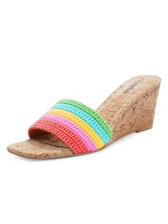 Multicolor Guay,Elegante,Glamour,punk,Preppy,Vacación,Miedoso,De moda Collar    Sandalias cuñas Embellished Beach Season Wedge Heels, Wedge Heel Sandals For Beach Season Vacation, Beach Season Wedge Heel Sandals For Vacation, Beach Season Wedge Sandals For Vacation, Beach Wedge Heel Sandals, Wedge Heel Sandals For Beach Season, Multicolor Summer Heels For Beach, Multicolor High Heel Sandals For Beach Season, Multicolor Summer Wedge Sandals For Vacation