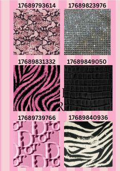 different patterns and sizes of fabric for clothing or other items, including zebra print on pink background