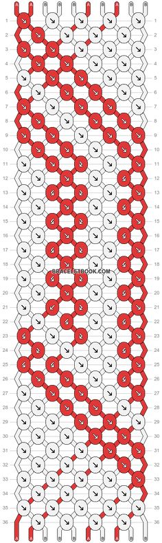 an image of a red and white pattern with lines on it, all in different directions