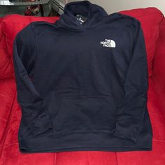 Bnwt Never Used Back Design (See Pics) Kangaroo Pouch Blue Sweatshirt With Kangaroo Pocket For Outdoors, Blue Sweatshirt With Kangaroo Pocket For Outdoor Activities, Casual Black The North Face Hoodie, Casual Crew Neck Hoodie For Outdoor Activities, Casual Hoodie With Crew Neck For Outdoor Activities, The North Face Long Sleeve Hoodie For Outdoor Activities, Blue Crew Neck Hoodie For Outdoor, Blue Cotton Hoodie For Outdoor Activities, The North Face Crew Neck Sweatshirt For Outdoor