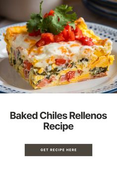 baked chiles rellenos recipe on a plate