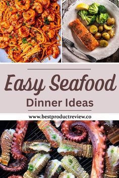 easy seafood dinner ideas with text overlay