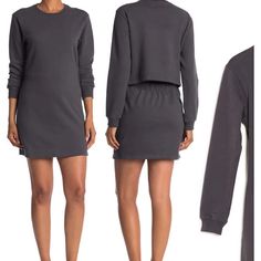 Nwt Thakoon Graydress/Skirt, Long Sleeves, Casual Dress, Size L Fall Midi-length Dresses With Relaxed Skirt, Spring Mini Dress With Relaxed Skirt, Relaxed Mini Dress For Spring, Long Sleeve Casual Dress, Skirt Long, Long Sleeve Casual, Gray Dress, Long Skirt, Dress Skirt