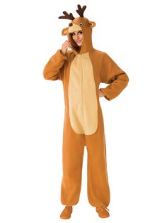 Adult Reindeer Jumper - costumesupercenter.com Rudolph Costume, Mens Christmas Costumes, Reindeer Jumper, Reindeer Onesie, Reindeer Costume, Christmas Dress Up, Onesie Costumes, Hooded Jumper, Holiday Costumes