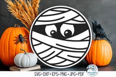 Round Mummy SVG | Halloween Sign Wispy Willow Designs Company Cute Mummy, Everyday Crafts, Halloween Wood Signs, Halloween Pumpkins Painted, Halloween Door Hangers, Wooden Door Signs, Cricut Halloween, Halloween Mummy, Painting Wood