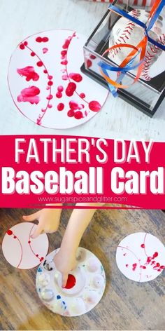 father's day baseball card craft for kids to make with paper plates and glue