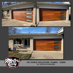 two pictures of the same garage door