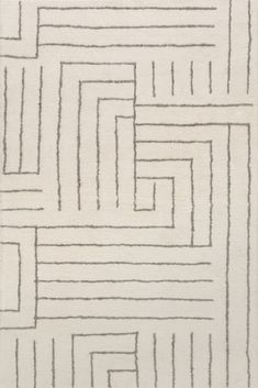 a white rug with grey lines on the side and one line in the middle that is drawn