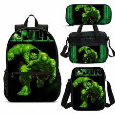 Backpack   Size: 30*14*45 CM /11.81*5.51*17.72 IN     weigt: 0.46 kg / 1.01lb 1.Material: 100% polyester 2.Front zip pouch for quick access. 3.Suitable for school students. 4.The large capacity of daily necessities   Insulated Lunch Bag    Size: 23.5*14*19 CM /9.25*5.51*7.48 IN   weigt: 0.2kg / 0.44 lb 1.Two handles that Velcro together 2.Removable shoulder strap 3.Zip around closure with front zip pocket and two side mesh pockets 4.Easy-to-clean insulated lining   Crossbody Bag   Size: 18.5*6.5