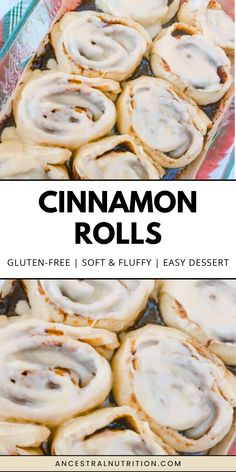 cinnamon rolls with gluten - free, soft and fluffy easy dessert on top