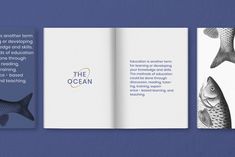 the ocean brochure is open to reveal information about marine life and its surroundings